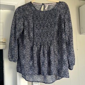 Xhilaration blue & purple paisley blouse